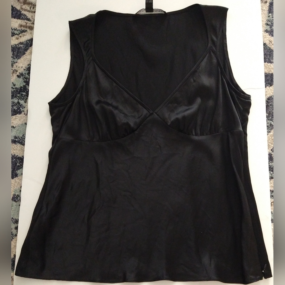 Silk Black V-neck Top @Size 10